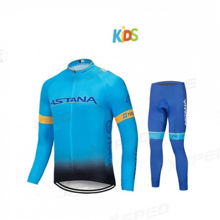 Tenue Cycliste et Collant Long 2020 Astana Pro Team Enfant N001